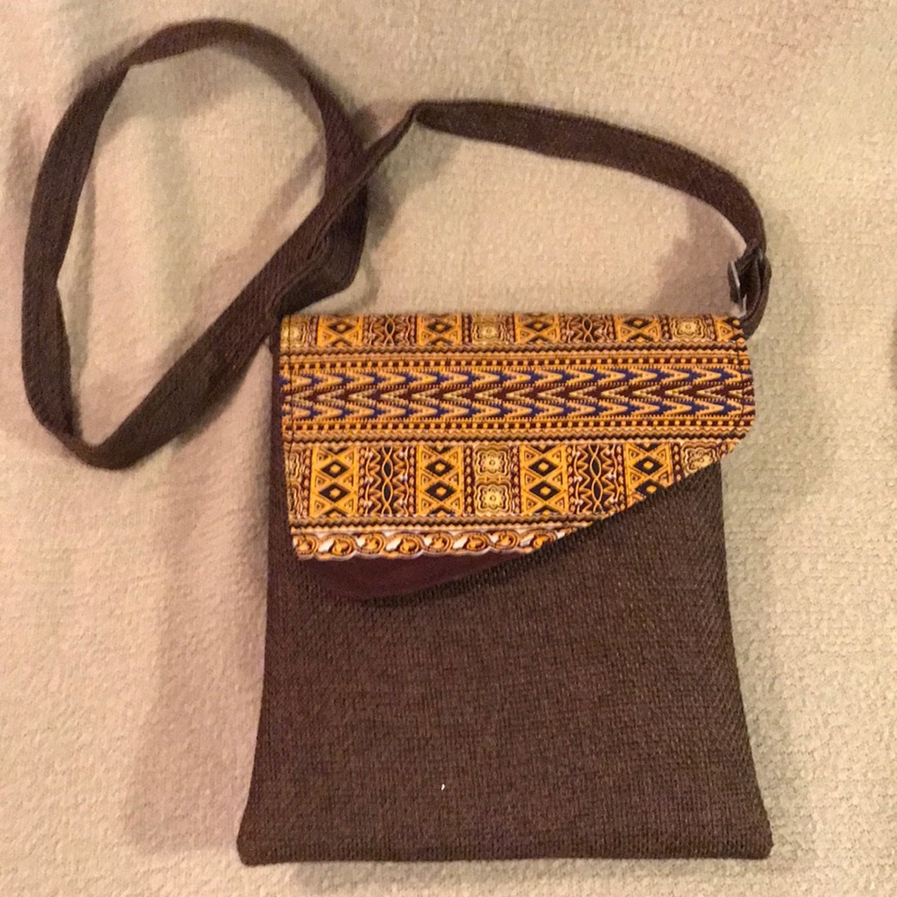 Women’s Crossbody Messenger Boho Bag Brown NWOT